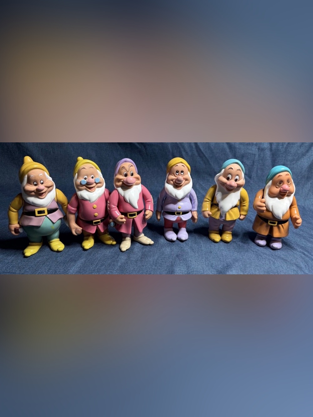 Vintage Disney Snow White's Seven Dwarfs 5-6” Vinyl Plastic Figures-Set of 6
